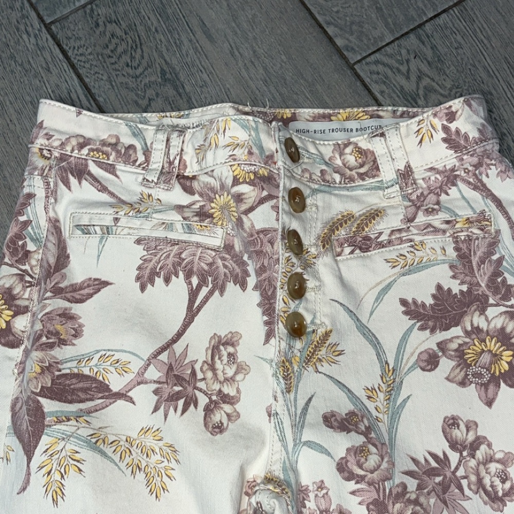 ANTHROPOLOGIE Pilcro Ultra High-Rise floral print Bootcut Jeans ##P00 - Picture 4 of 7